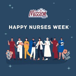 An illustration on a dark blue background of a variety of nurses in scrubs with the text "Happy Nurses Week" with the Mission CISD logo at the top.